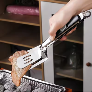 Pinces de cuisine en acier inoxydable à long manche anti-brûlure pour retourner les steaks, les poissons, le pain, les hamburgers, les crêpes, les pizzas, pelle à nourriture - Product Image 2