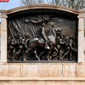 YOUFINE Scultura in Bronzo Personalizzata con Rilievo Storico, Scena di Marcia, Arte Murale per Memoriali Pubblici - Product Image 1