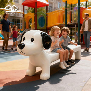 Banco de Fibra de Vidrio con Diseño de Cachorro de Dibujos Animados, Silla de Espera Adecuada <span class=keywords><strong>para</strong></span> Áreas de Descanso de Centros Comerciales, <span class=keywords><strong>Parques</strong></span> Infantiles Familiares y <span class=keywords><strong>Parques</strong></span> de Atracciones - Product Image 2