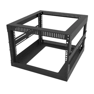 9U Wall Mount IT Open Frame 19 Inch Rack With Swing Out Hinged