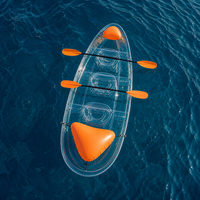 Kayak transparent en cristal pour 3 personnes, canoë transparent en PC, bateau de tourisme récréatif pour lac, océan, sports nautiques, personnalisable