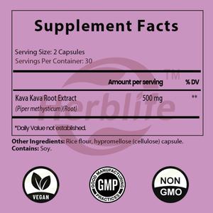 Capsules d'extrait de racine de Kava Kava OEM ODM 500 mg - Capsules apaisantes pour un meilleur sommeil, l'humeur et le soutien immunitaire, végétaliennes, sans OGM - Product Image 3