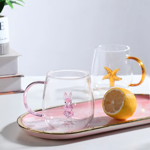 Tazza in Vetro Creativa 3D a Forma di Animale 400ml, Bicchiere con Logo Personalizzato, Bicchiere Trasparente per Caffè, Latte, Succo, Birra - Product Image 1