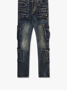 Jeans en denim pour homme HaiYao 2026, sur mesure, de haute qualité, vintage, lavage délavé, coupe skinny, poches, streetwear, hip-hop, OEM ODM, marque AM, coton - Product Image 6