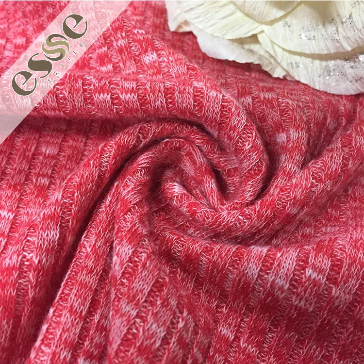 Chinese supplier good quality red Y/D polyester 4*2 rib fabric