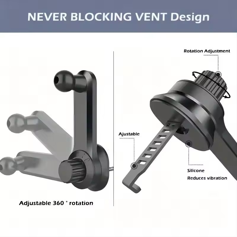 WTL Upgraded Anti-Hook Car Air Vent Mount - 360 Degree Rotating Magnetic Phone Holder