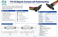Conector Magnético de 5 Pines y 5A, Interfaz SPI I2C UART, Pin Pogo N52 Chapado en Oro de 2.54mm, 20000 Ciclos, para Hogar Inteligente, Automoción y Medicina
