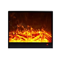 Cheminée électrique en acier de qualité hôtelière Simulation LCD Feu Tenture murale Brûleur artificiel à LED Flamme intérieure Décoration électrique