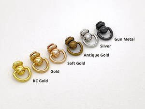 Vis Chicago en laiton avec anneaux, rivets à vis avec anneau en D pivotant, connecteur de chaîne de sac, vendu par lot ou à l'unité - Product Image 2