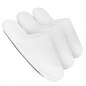 Chaussons de spa blancs, doux et rembourrés, avec semelle en mousse à mémoire de forme, pour hôtel, voyage et maison - Product Image 3