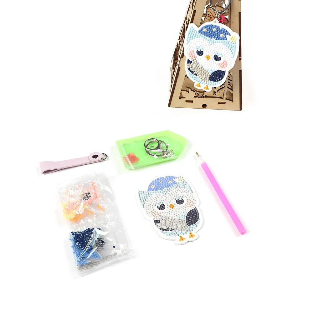 Amazon Hot Owls DIY5D Puzzle Diamond Painting KeyChain Kits Toys Gift Handmade Toy Toys For Kids adults