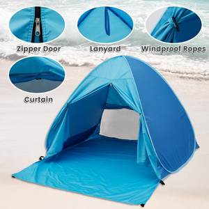 Kolay açık katlanabilir hafif SPF 50 + plaj çadırı güneş barınak katlanır anlık Pop Up plaj çadırı - Product Image 5