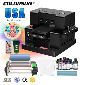 Colorsun-impresora uv plana A4, máquina de impresión digital automática para botellas
