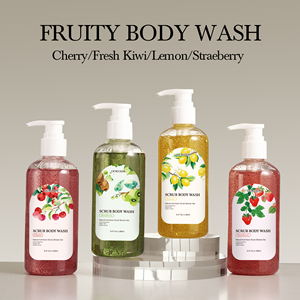 เจลอาบน้ำสตรอว์เบอร์รีธรรมชาติ OEM ผลิตภัณฑ์ทำความสะอาดผิวกาย ช่วยผลัดเซลล์ผิว พร้อมไฮยาลูรอน บำรุงผิวขาวกระจ่างใส - Product Image 2