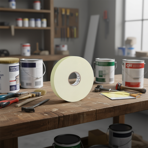 Truper CDC-19100 Double-Sided 19 mm X 10 m PET Paper Adhesive Tape, Waterproof Pressure Sensitive <b>Rubber</b> Adhesive for Masking Ap - Product Image 2