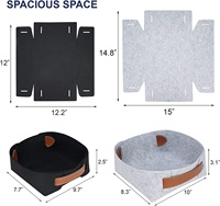 Lot de 2 plateaux pliables en feutre pour hommes, plateau de rangement de bureau pour bijoux, portefeuilles, montres, téléphone, pièces de monnaie, clés