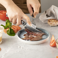 Couteau de cuisine en acier Damas Amber VG10, 5 pouces, couteau à steak professionnel en acier Damas, vendu à l'unité