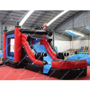 Modern luxury bouncers for outdoors inflatable Pirate ship monkey bounce combo with slide moonwalk for sale