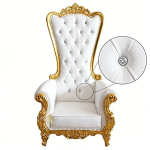 Sedia Nuziale <span class=keywords><strong>in</strong></span> <span class=keywords><strong>Legno</strong></span> Massello Stile Europeo con Schienale Alto, <span class=keywords><strong>Sedie</strong></span> Trono Reali Durevoli per Eventi, Banchetti, Hotel, Ristoranti o Salotti - Product Image 6