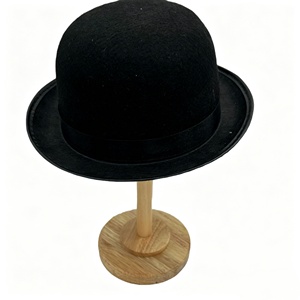 Chapeau Derby Noir Classique pour Adulte, Chapeau Bowler Vintage en Feutre Noir Couleur Unie, Idéal pour Fêtes en Plein Air et Costumes d'Halloween pour Adultes - Product Image 4
