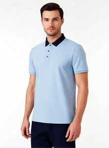 เสื้อโปโลชาย A-1 ผ้าโพลีเอสเตอร์ 100% น้ำหนัก 180 กรัม แห้งเร็ว ระบายอากาศดี แขนสั้น สีพื้น คอปกตัดสี สไตล์ซาฟารี - Product Image 2