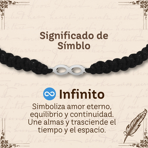 กำไลข้อมือสแตนเลสสีเงินลายอินฟินิตี้สีดำมีจี้และเครื่องราง - Product Image 6