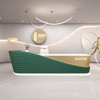 Comptoir de réception en bois moderne, durable et personnalisable, nouveau design, pour bureau, hôpital, école, hôtel, spa, salon de beauté