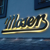 Lettres en relief personnalisées rétroéclairées par LED, logo en métal 3D, signalétique commerciale découpée au laser pour les magasins, les réceptions, les murs, fabrication OEM