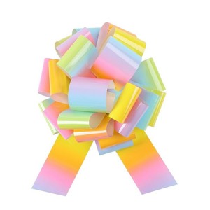 Grand nœud décoratif métallique à tirer facilement pour emballage cadeau, décoration de voiture de mariage, présentation d'événements - Product Image 3