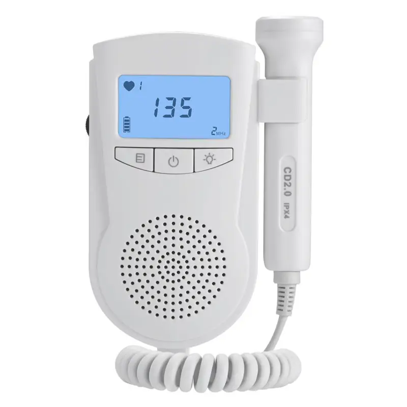 Doppler fetal de bolsillo portátil, ultrasonido de mano, bolsillo prenatal, monitor de latidos cardíacos para bebé para el hogar