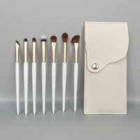 Ensemble de 7 pinceaux de maquillage pour les yeux de qualité supérieure, manche en bois blanc, poils synthétiques doux, pinceaux pour sourcils, eye-liner, fard à paupières, kit de pinceaux cosmétiques