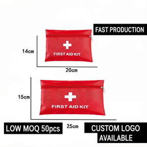 Kotak P3K Portabel Tahan Air Oxford Ukuran 20*14 cm, Tas Kecil untuk Perjalanan, Tempat Penyimpanan Obat dan Pil - Product Image 1