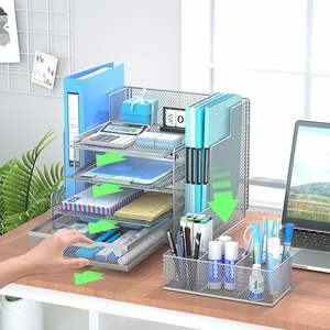 منظمات مكتبية شبكية معدنية ملحقات لمساحة العمل حامل أقلام منظم ملفات لوازم مكتبية للاستخدام في غرفة المعيشة وتنظيف المجوهرات - Product Image 4