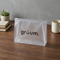 Sac à fermeture éclair givré, matière souple, imperméable, avec logo personnalisé