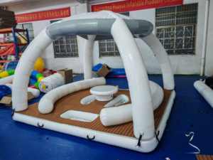 Надувной плавучий морской Плавучий Док 6*6 м для воды с нескользящим ковриком надувная Плавающая Платформа бар для морской воды - Product Image 2