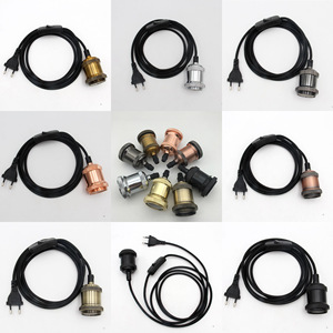 यूरोपीय मानक रेट्रो ई 27 लैंप धारक में स्विच वायर एल्यूमीनियम का नेतृत्व वाला बल्ब एंटीक लैम्प शामिल है। - Product Image 5