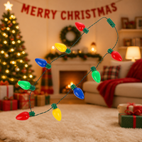Collier lumineux LED de Noël, ampoule décorative, accessoires festifs pour fête du pull moche, cadeau de Noël, vente en gros