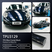 Film de protection pour voiture en TPU bleu cristal noir, résistant aux rayures, installation à l'état humide, épaisseur 7,5 MIL, qualité américaine, pour toutes les voitures