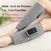 Masseur de jambes électrique à pression d'air avec compresse chaude, machine de massage par compression des mollets rechargeable pour la relaxation des muscles des jambes