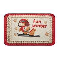 Tapis de porte antidérapant en lin, absorbant, pour entrée, motif animalier mignon, avec dos en caoutchouc, pour intérieur/extérieur, cuisine, durable