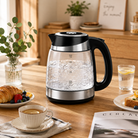 Bouilloire Électrique en Verre Borosilicate à Ébullition Rapide – Idéale pour la Maison, le Bureau, la Vente en Gros, les Hôtels et les Dortoirs