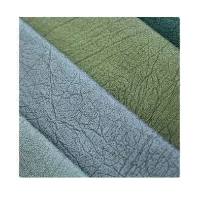 China directe textiel 100% polyester suède, zelfklevende stof fluwelen, synthetische lederen suede bonded faux fur