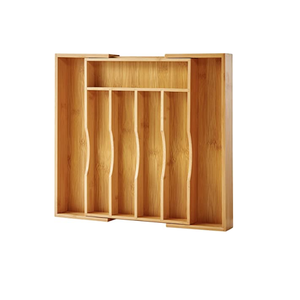 Multifunctional Expandable Bamboo Kitchen Silverware Drawer Organizer And Utensil Cutlery Organizer Tray