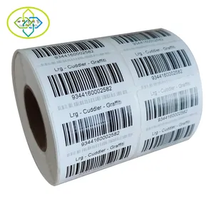 Customized Coated Paper Product Name + Barcode Roll Sheet Adhesive Sticker