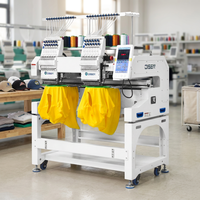 Machine à broder informatisée automatique à 2 têtes pour casquettes et t-shirts, usage domestique et commercial