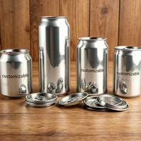 Canette en aluminium vide pour boissons, recyclable, en métal, vente en gros, logo personnalisé