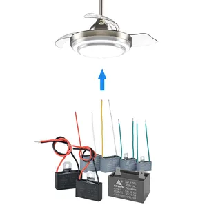 Высокое качество 2 терминалы cbb61 sh конденсатор с алюминиевой крышкой 4 мкФ 2,5 мкФ 450vac конденсатор с алюминиевой крышкой для потолочного вентилятора