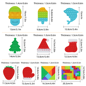 Benutzer definierte Silikon Pop Pop Weihnachten Zappeln Spielzeug Push Bubble Popper Zappeln Spielzeug Squeeze Sensory Pop it Zappeln Spielzeug für Kinder - Product Image 2