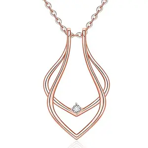 Magic Single Diamond Ring Houder Ketting Mode Roestvrijstalen Dubbele U Vorm Veiligheid Hanger Halskettingen Voor Dames