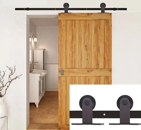 Top mounted pulley sliding door fittings for sliding door